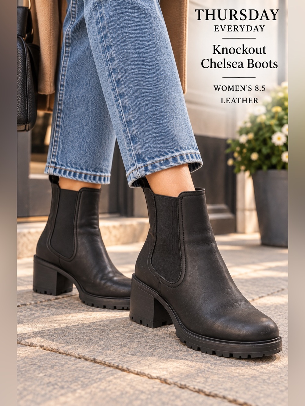 Thursday boot co Everyday knockout Chelsea Ankle Boots Women’s 8.5 black leather